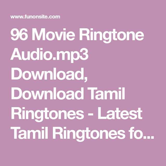 Free latest tamil movie ringtones